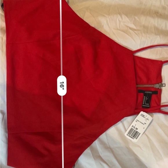 Forever 21 Large Vibrant Red Sleeveless Crop Top NWT Perfect Summer style. - Picture 3 of 7